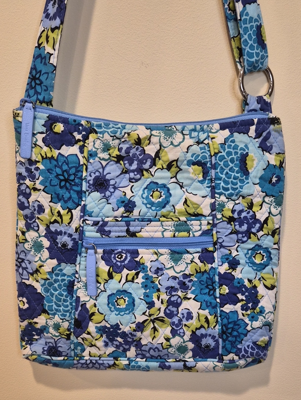 Vera Bradley Blue Floral Quilted Crossbody Bag